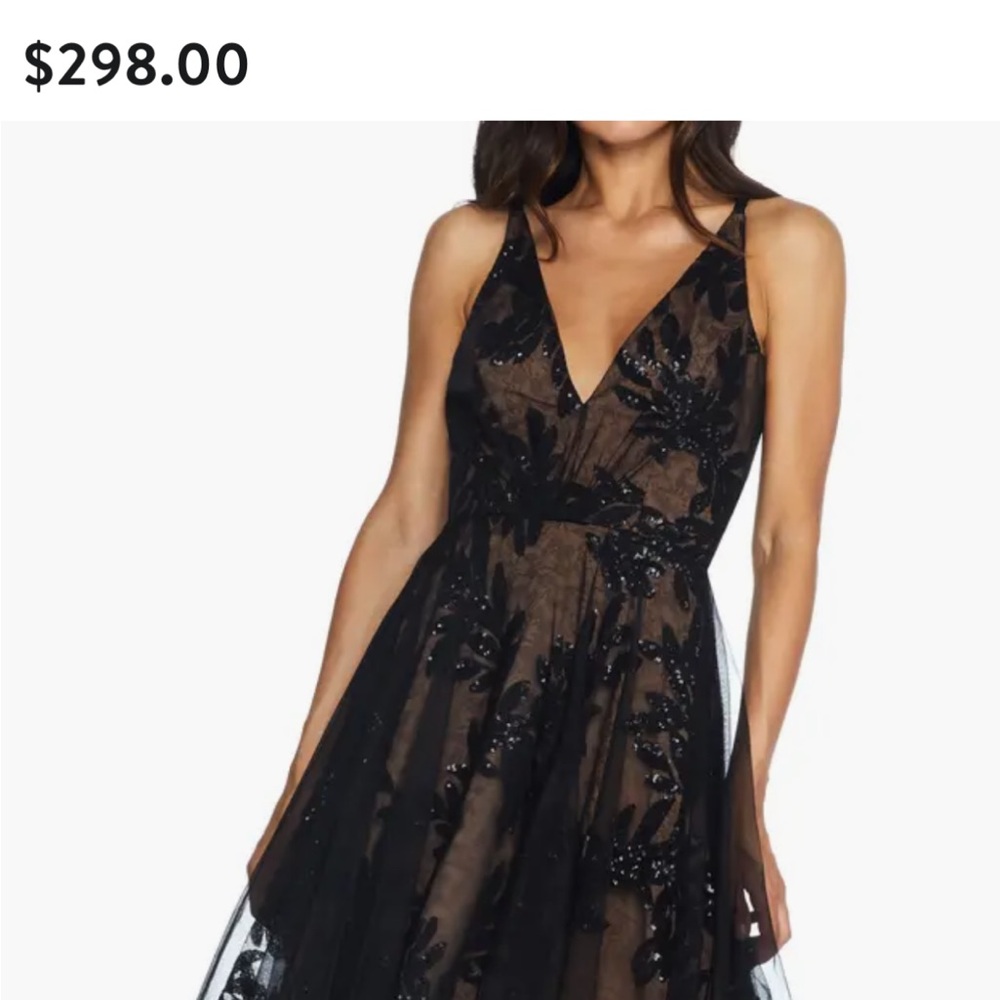 Dress the Population Navy Blue Sequin Gown